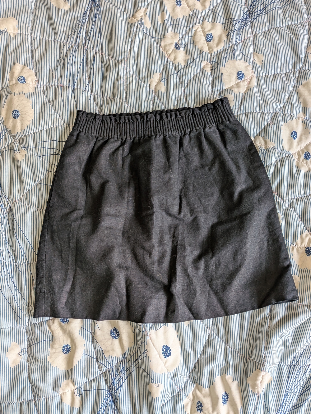 J. Crew Black Elastic-Waist Mini Skirt